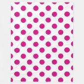 Fuchsia polka dots fleecedecke (Vorderseite)