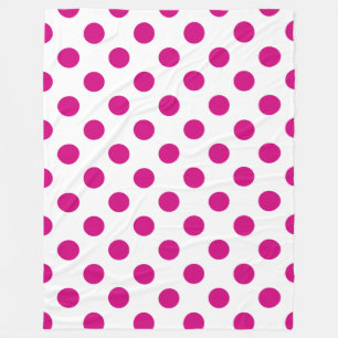 Fuchsia polka dots fleecedecke