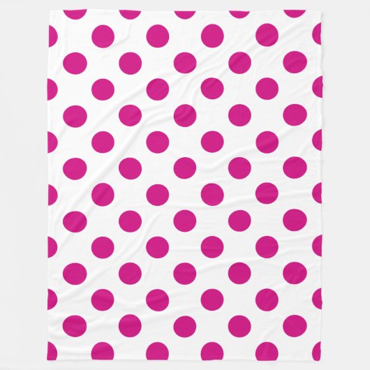 Fuchsia polka dots fleecedecke (Vorderseite)