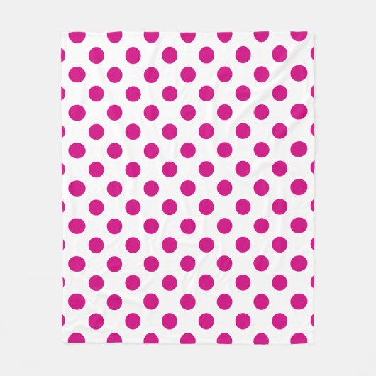 Fuchsia polka dots fleecedecke (Vorderseite)