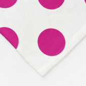 Fuchsia polka dots fleecedecke (Ecke)