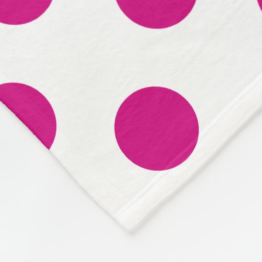 Fuchsia polka dots fleecedecke (Ecke)