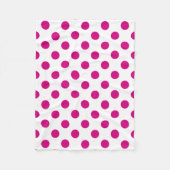 Fuchsia polka dots fleecedecke (Vorderseite)