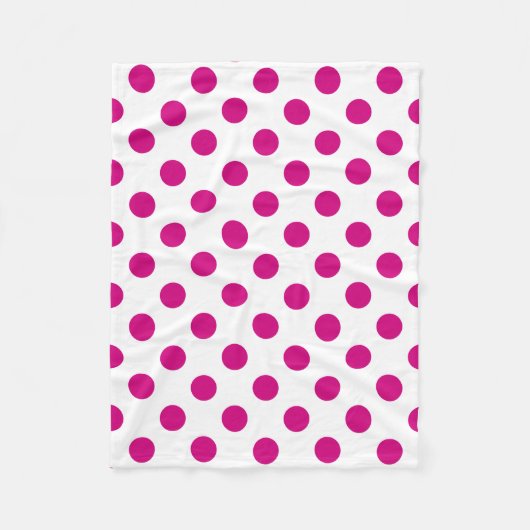 Fuchsia polka dots fleecedecke (Vorderseite)