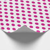 Fuchsia polka dots geschenkpapier (Ecke)