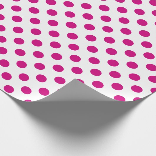 Fuchsia polka dots geschenkpapier (Ecke)