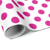 Fuchsia polka dots geschenkpapier (Rolleneckpunkt)