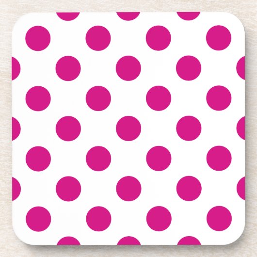 Fuchsia polka dots getränkeuntersetzer (Vorderseite)