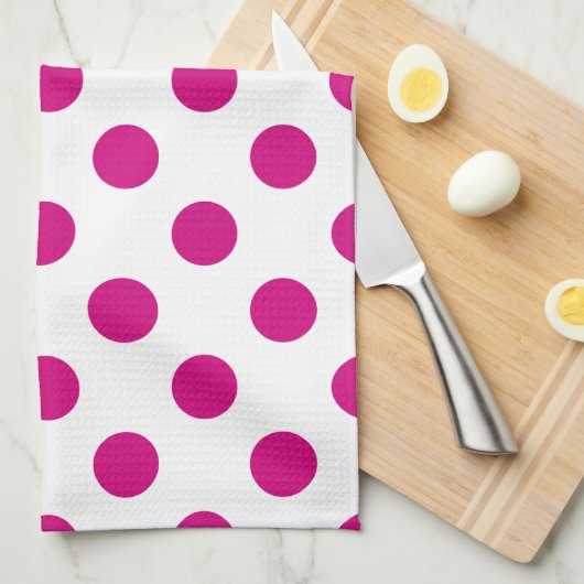 Fuchsia polka dots handtuch (Viertel Falte)