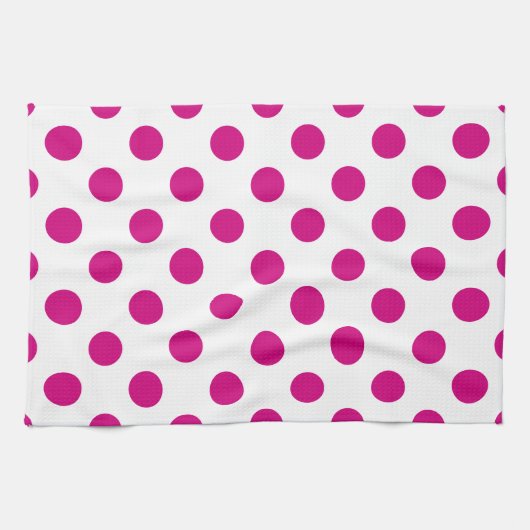 Fuchsia polka dots handtuch (Horizontal)