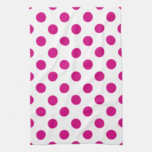 Fuchsia polka dots handtuch (Vertikal)