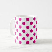 Fuchsia polka dots kaffeetasse (Vorderseite Links)