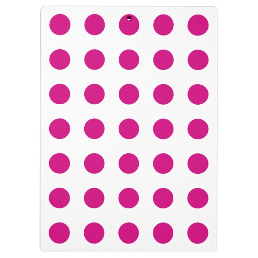Fuchsia polka dots klemmbrett (Rückseite)