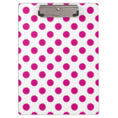 Fuchsia polka dots klemmbrett (Vorderseite)