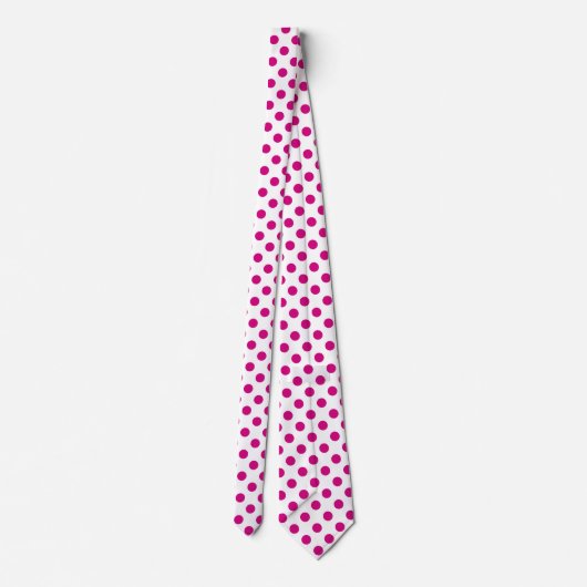 Fuchsia polka dots krawatte (Rückseite)