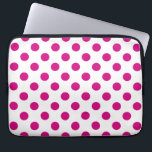 Fuchsia polka dots laptopschutzhülle<br><div class="desc">Fuchsien und weiße Polka-Punkte</div>