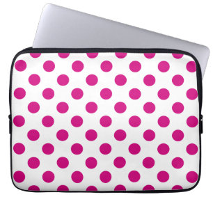 Fuchsia polka dots laptopschutzhülle