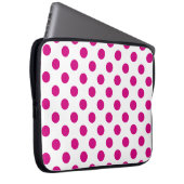 Fuchsia polka dots laptopschutzhülle (Vorne Rechts)