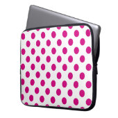Fuchsia polka dots laptopschutzhülle (Vorderseite Links)