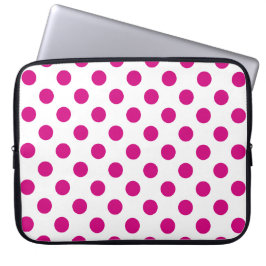 Fuchsia polka dots laptopschutzhülle