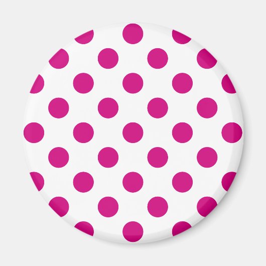 Fuchsia polka dots magnet (Vorne)