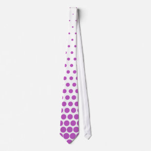 Fuchsia Polka Dots Modern White Krawatte