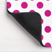 Fuchsia polka dots mousepad (Ecke)