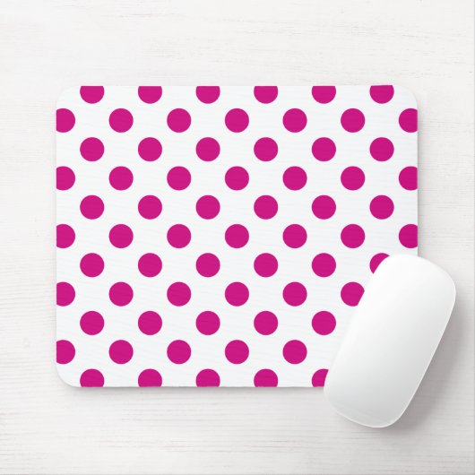 Fuchsia polka dots mousepad (Mit Mouse)