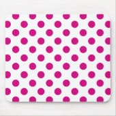 Fuchsia polka dots mousepad (Vorne)