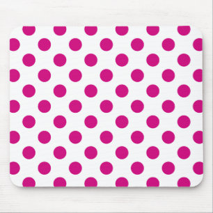 Fuchsia polka dots mousepad