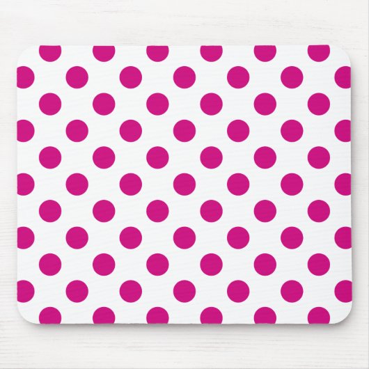 Fuchsia polka dots mousepad (Vorne)