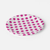 Fuchsia polka dots pappteller (Schrägansicht)
