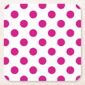 Fuchsia polka dots rechteckiger pappuntersetzer (Vorderseite)