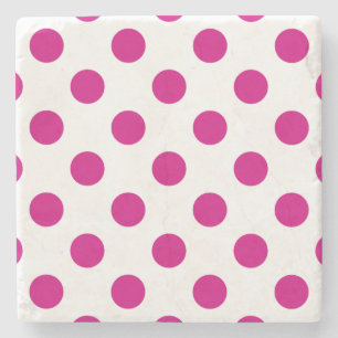 Fuchsia polka dots steinuntersetzer