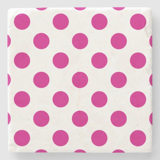 Fuchsia polka dots steinuntersetzer (Vorderseite)