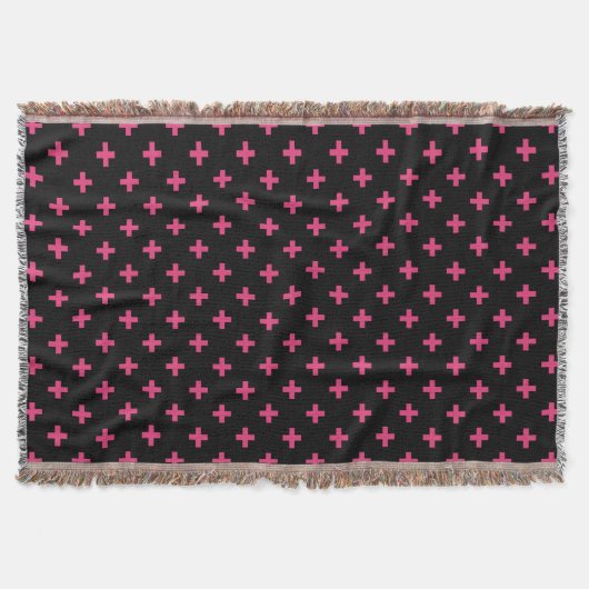 Fuchsia polka kreuzt schwarz decke (Vorderseite)