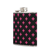 Fuchsia polka kreuzt schwarz flachmann (Links)