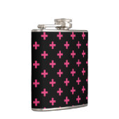 Fuchsia polka kreuzt schwarz flachmann (Rechts)