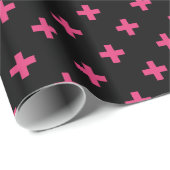 Fuchsia polka kreuzt schwarz geschenkpapier (Rolleneckpunkt)