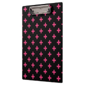 Fuchsia polka kreuzt schwarz klemmbrett (Links)