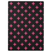 Fuchsia polka kreuzt schwarz klemmbrett (Rückseite)
