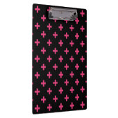 Fuchsia polka kreuzt schwarz klemmbrett (Rechts)