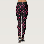 Fuchsia polka kreuzt schwarz leggings (Rückseite)