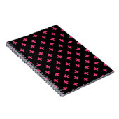 Fuchsia polka kreuzt schwarz notizblock (Rechte Seite)