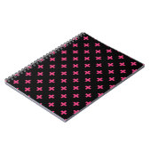 Fuchsia polka kreuzt schwarz notizblock (Linke Seite)