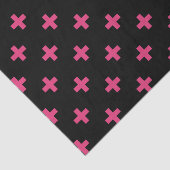 Fuchsia polka kreuzt schwarz seidenpapier (Ausschnitt)