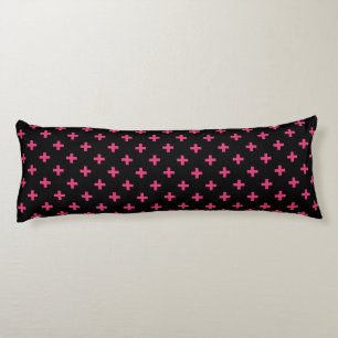 Fuchsia polka kreuzt schwarz seitenschläferkissen