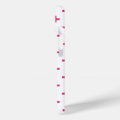 Fuchsia polka kreuzt weiß Case-Mate iPhone hülle (Rückseite / Links)