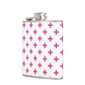 Fuchsia polka kreuzt weiß flachmann (Links)