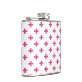 Fuchsia polka kreuzt weiß flachmann (Rechts)